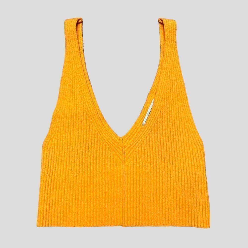 Urban Outfitters Orange Knit Super Cropped Tank Top